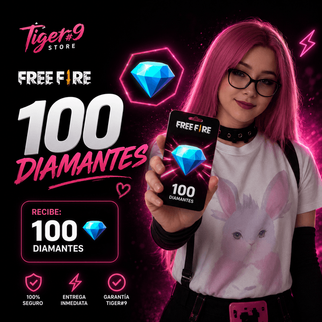 Pin Free Fire 100 Diamantes + 10% Bono